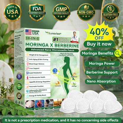 Official Store | ✨ Luxarise® Moringa & Berberine 10-IN-1 Advanced Nano Microneedle Patch ✅ Once a Day. See Visible Results in Just 7 Days.
