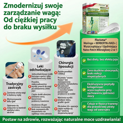 【Ostatni dzień promocji – 80% zniżki】 ✅ Florisma® Moringa · Berberyna × NAD+ | 2-w-1 Zaawansowany plaster z nano-mikroigłami ✨ 7 plastrów w opakowaniu · zapas na 1 tydzień